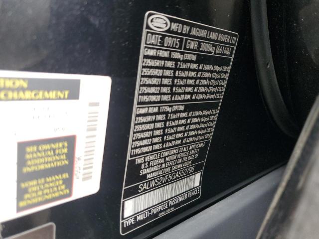2016 LAND ROVER RANGE ROVE SALWS2VF5GA552796