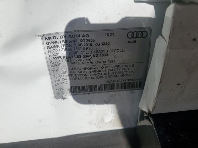 2022 AUDI SQ5 PRESTI WA1C4AFYXN2027409