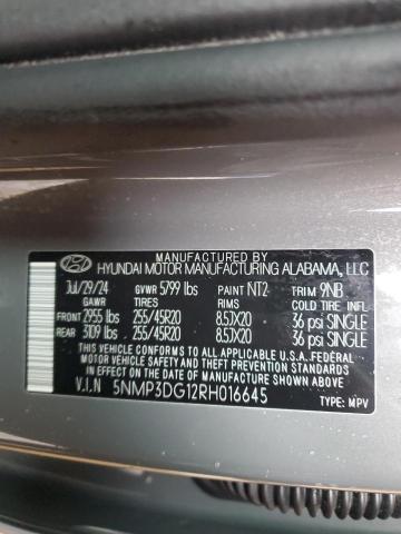 2024 HYUNDAI SANTA FE L - 5NMP3DG12RH016645
