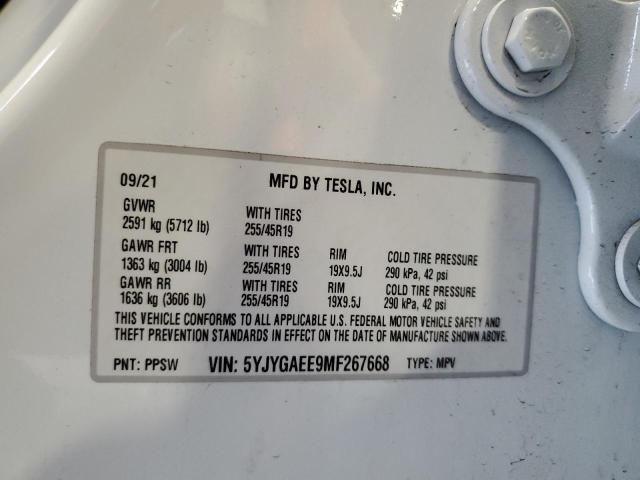 2021 TESLA MODEL Y - 5YJYGAEE9MF267668