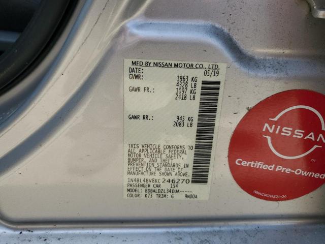 2019 NISSAN ALTIMA S 1N4BL4BV8KC246270