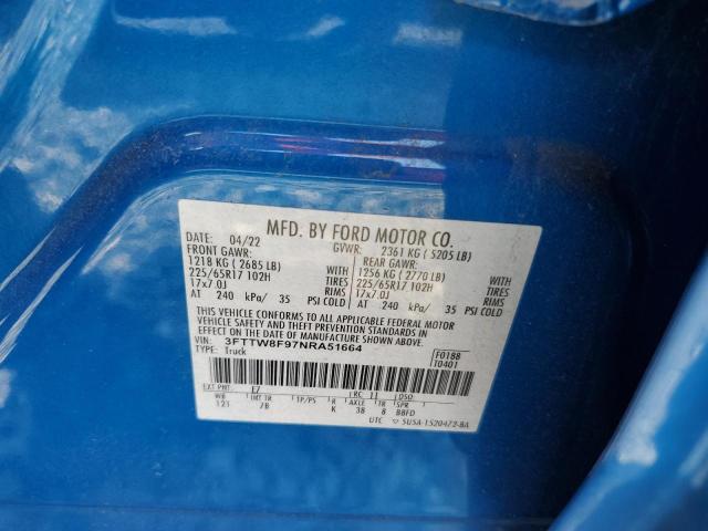 2022 FORD MAVERICK X 3FTTW8F97NRA51664