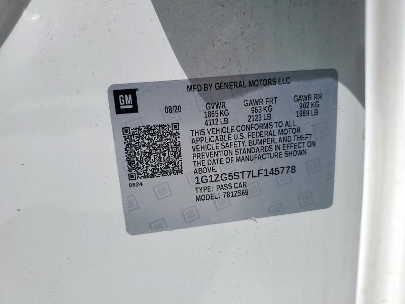 2020 CHEVROLET MALIBU RS 1G1ZG5ST7LF145778