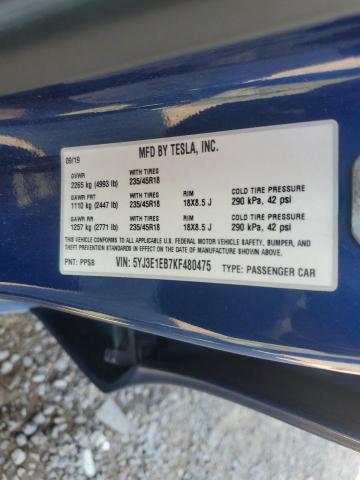 2019 TESLA MODEL 3 5YJ3E1EB7KF480475