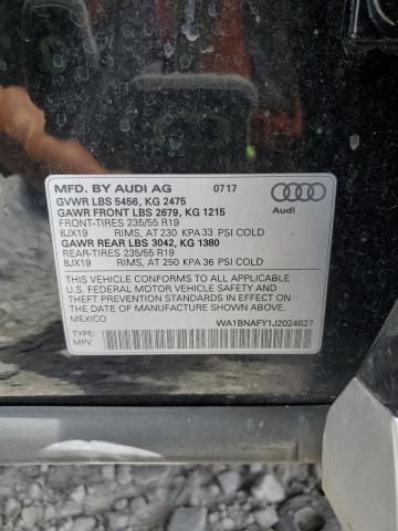 2018 AUDI Q5 PREMIUM WA1BNAFY1J2024627