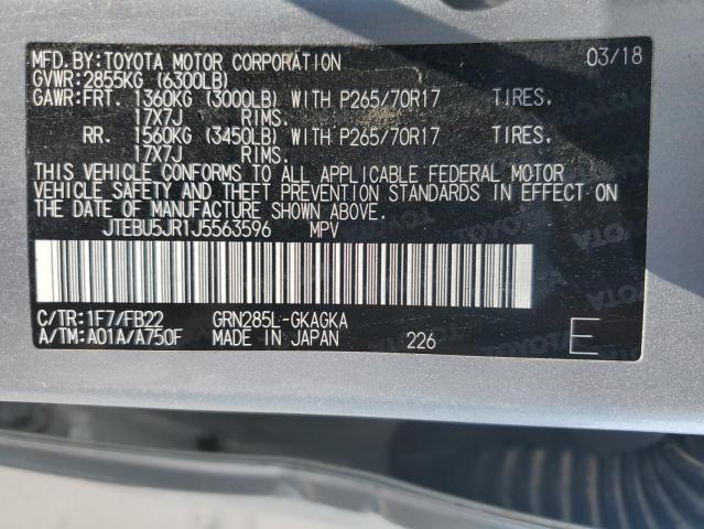 2018 TOYOTA 4RUNNER SR - JTEBU5JR1J5563596