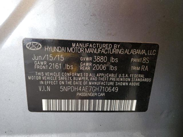 2016 HYUNDAI ELANTRA SE 5NPDH4AE7GH710649