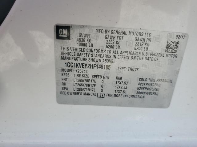 2017 CHEVROLET SILVERADO - 1GC1KVEY2HF148105
