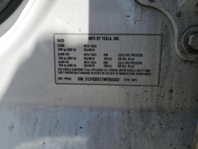 2021 TESLA MODEL Y 5YJYGDEE7MF065882