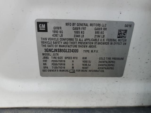 2016 CHEVROLET TRAX LS 3GNCJNSB5GL224309