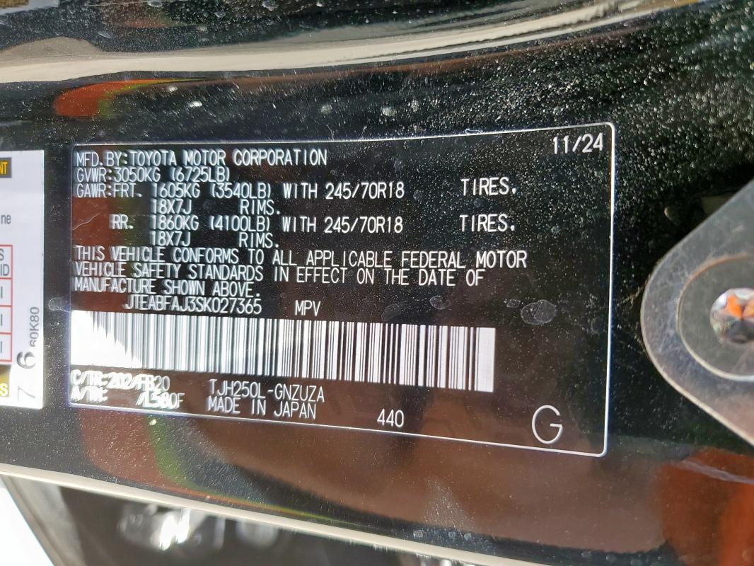 2025 TOYOTA LAND CRUIS JTEABFAJ3SK027365