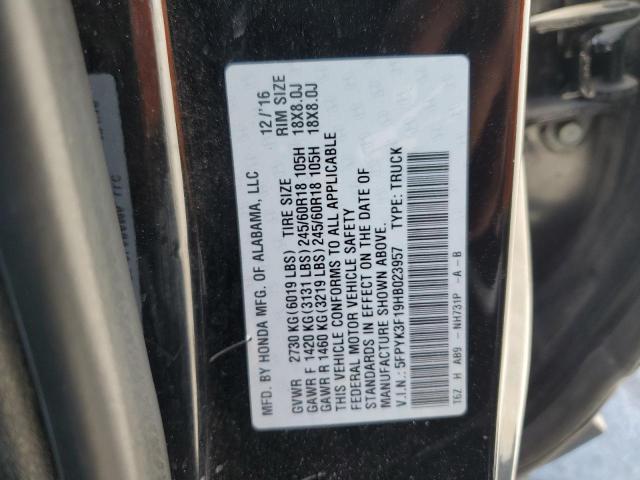 2017 HONDA RIDGELINE - 5FPYK3F19HB023957