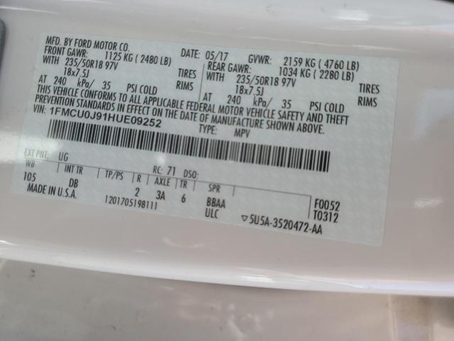 2017 FORD ESCAPE TIT - 1FMCU0J91HUE09252
