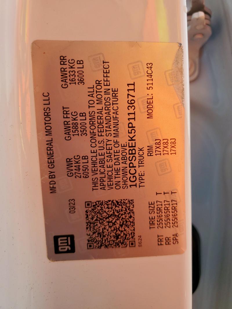 2023 CHEVROLET COLORADO - 1GCPSBEK5P1136711