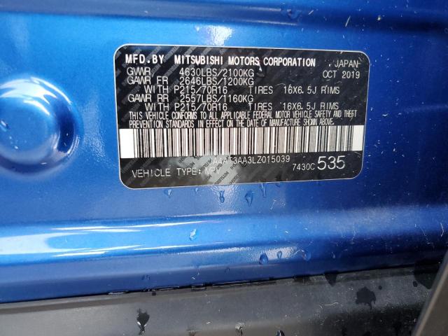 2020 MITSUBISHI ECLIPSE CR JA4AT3AA3LZ015039