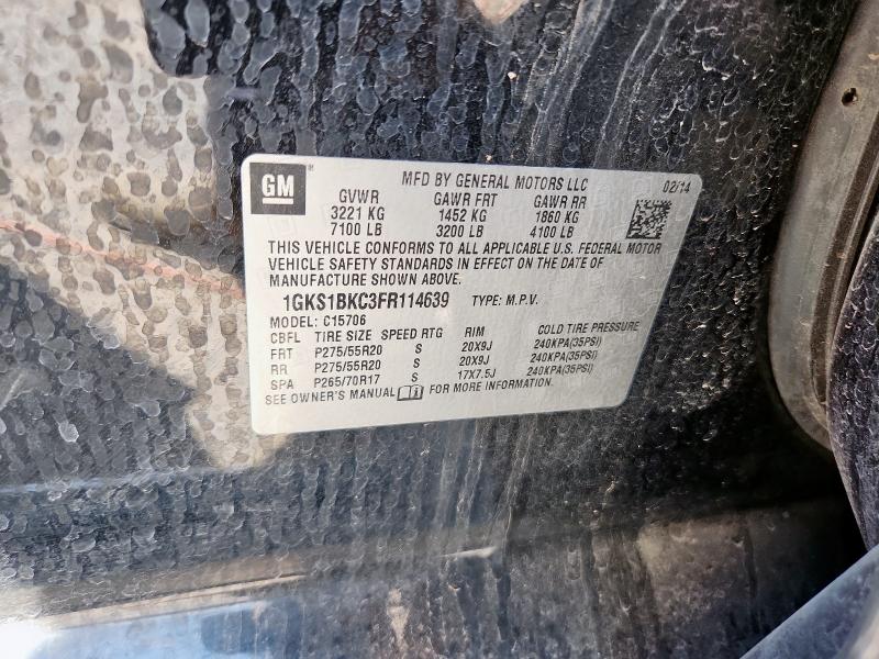 2015 GMC YUKON SLT 1GKS1BKC3FR114639