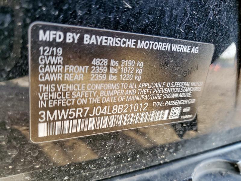 2020 BMW 330XI - 3MW5R7J04L8B21012