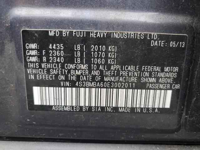 2014 SUBARU LEGACY 2.5 - 4S3BMBA60E3002011