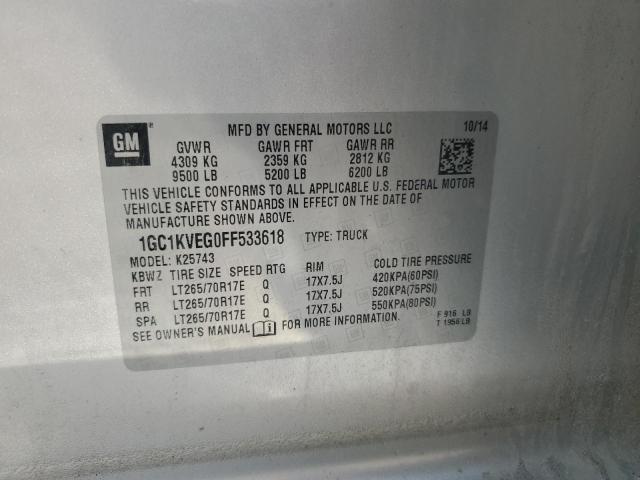 2015 CHEVROLET SILVERADO - 1GC1KVEG0FF533618