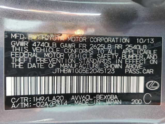 2014 LEXUS ES 300H - JTHBW1GG5E2045123