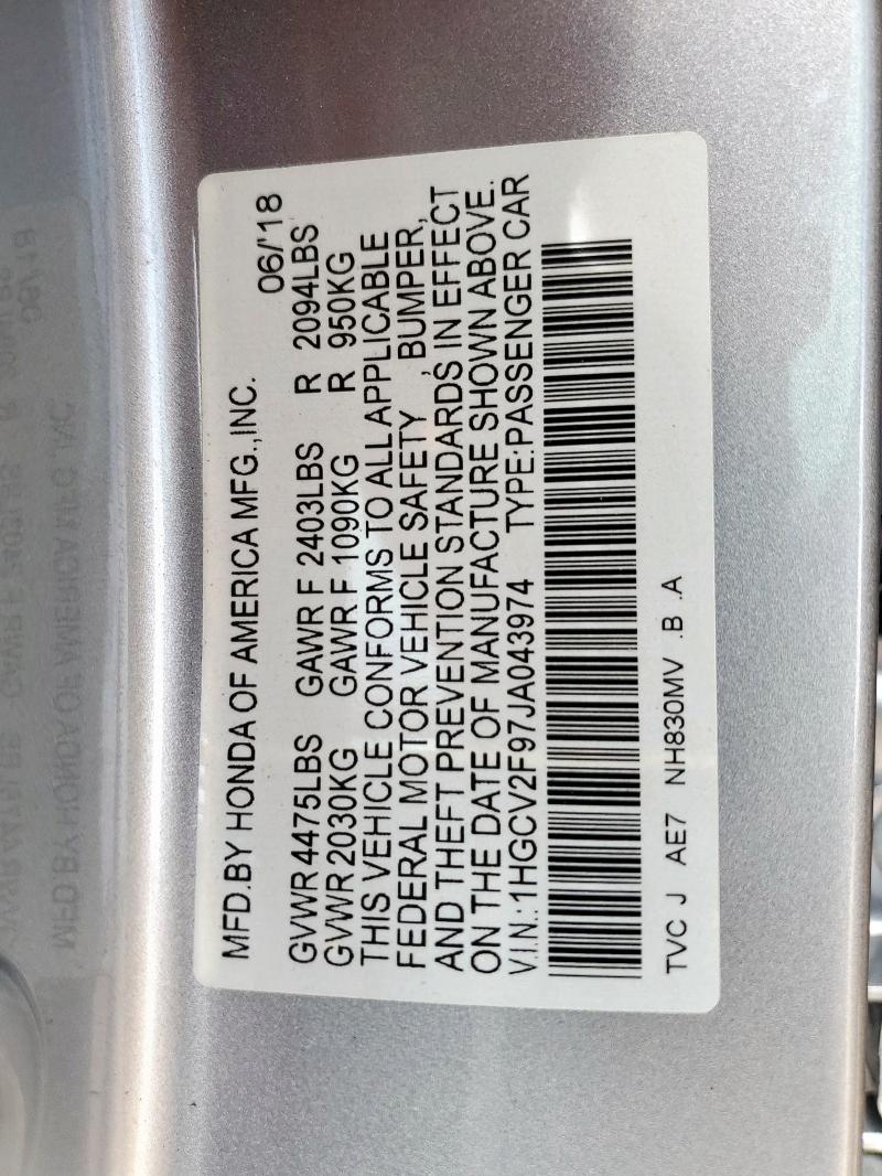 2018 HONDA ACCORD TOU - 1HGCV2F97JA043974