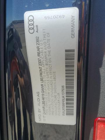 2018 AUDI A4 PREMIUM WAUKMAF49JA107506