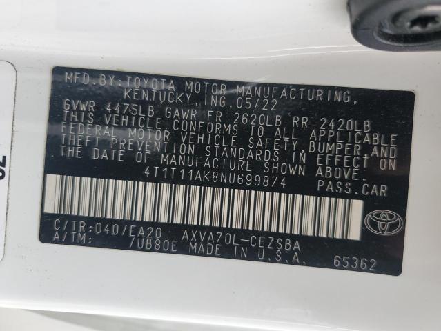 2022 TOYOTA CAMRY SE 4T1T11AK8NU699874