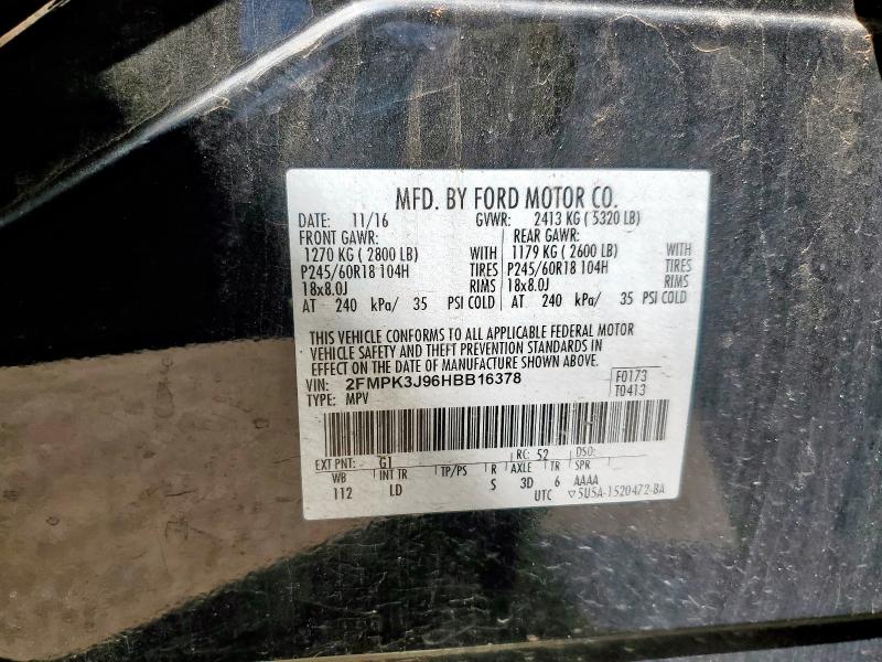 2017 FORD EDGE SEL - 2FMPK3J96HBB16378