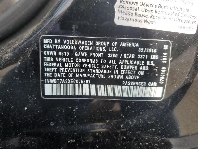 2014 VOLKSWAGEN PASSAT SE - 1VWBT7A3XEC075597