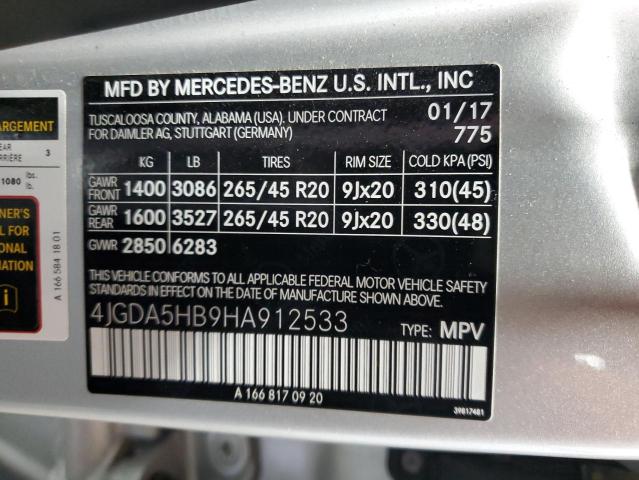 2017 MERCEDES-BENZ GLE 350 4M 4JGDA5HB9HA912533