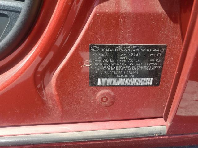 2020 HYUNDAI SONATA SEL 5NPEJ4J29LH038490