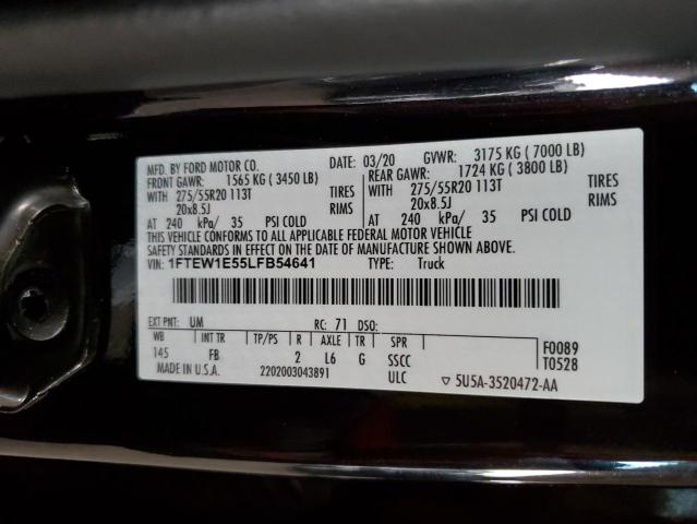 2020 FORD F150 SUPER 1FTEW1E55LFB54641