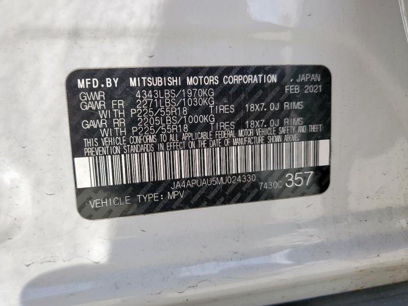 2021 MITSUBISHI OUTLANDER JA4APUAU5MU024330