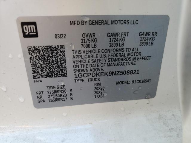 2022 CHEVROLET SILVERADO - 1GCPDKEK9NZ508821
