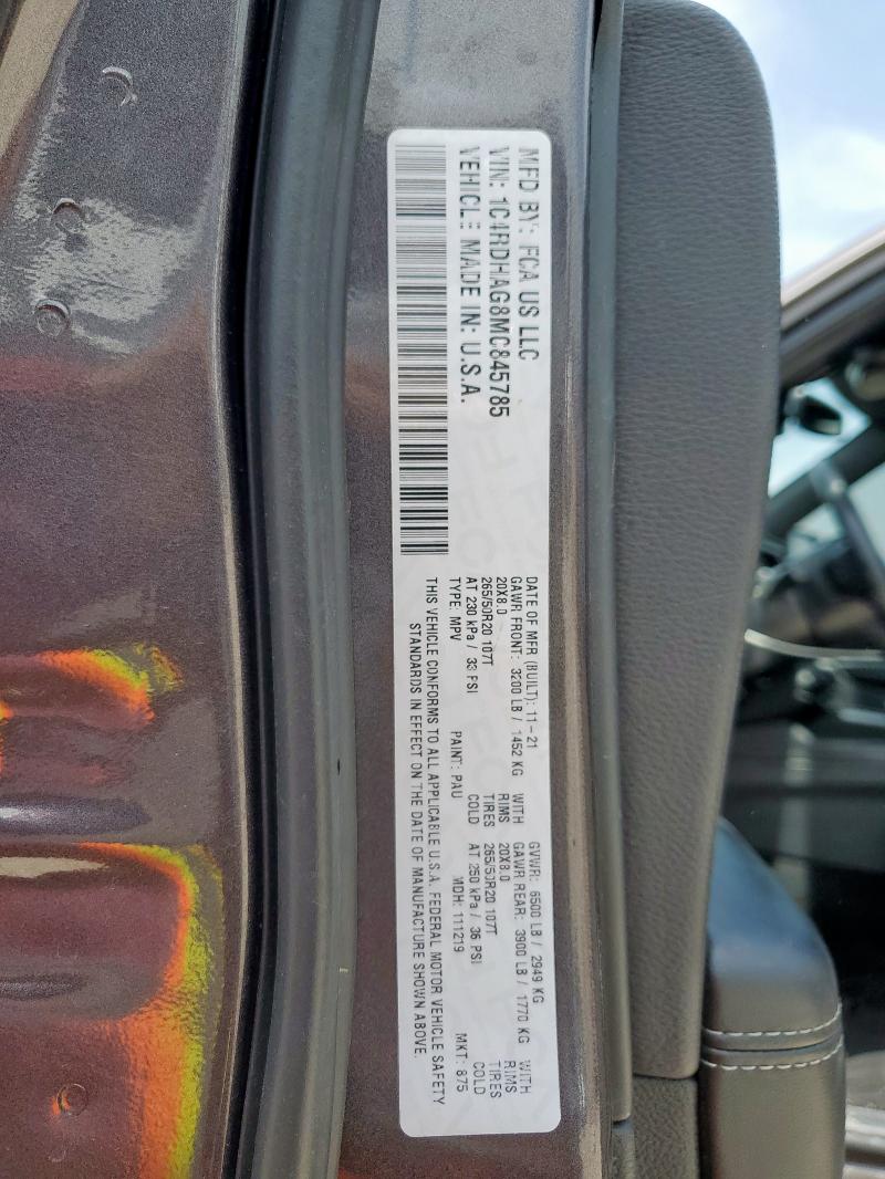 2021 DODGE DURANGO SX 1C4RDHAG8MC845785