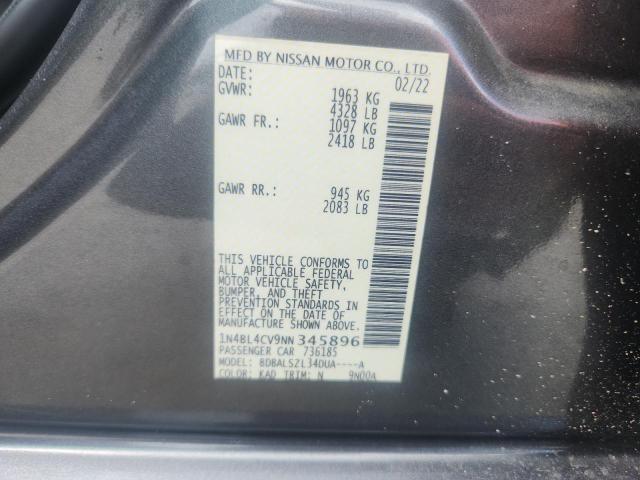 2022 NISSAN ALTIMA SR - 1N4BL4CV9NN345896