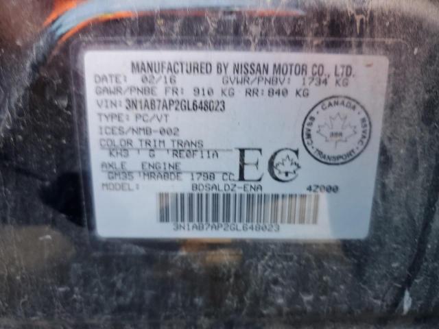 2016 NISSAN SENTRA S - 3N1AB7AP2GL648023