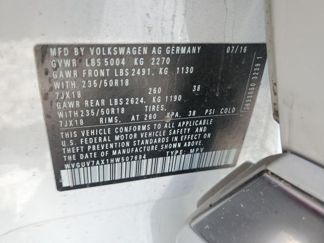 2017 VOLKSWAGEN TIGUAN SPO WVGUV7AX1HW507694