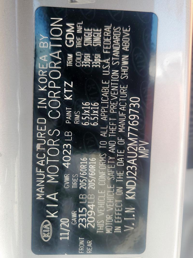 2021 KIA SOUL LX KNDJ23AU2M7769730
