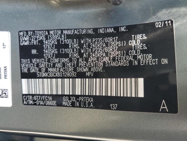 2011 TOYOTA SIENNA LE - 5TDKK3DCXBS128092