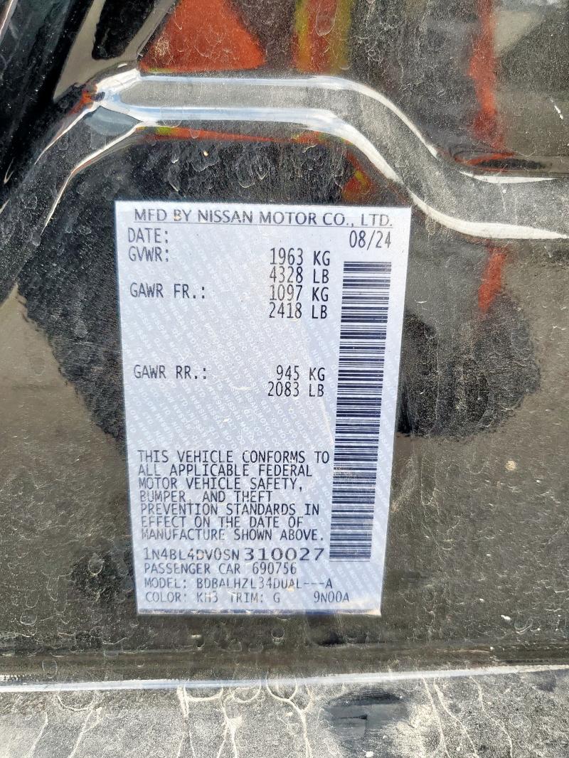 2025 NISSAN ALTIMA SV - 1N4BL4DV0SN310027