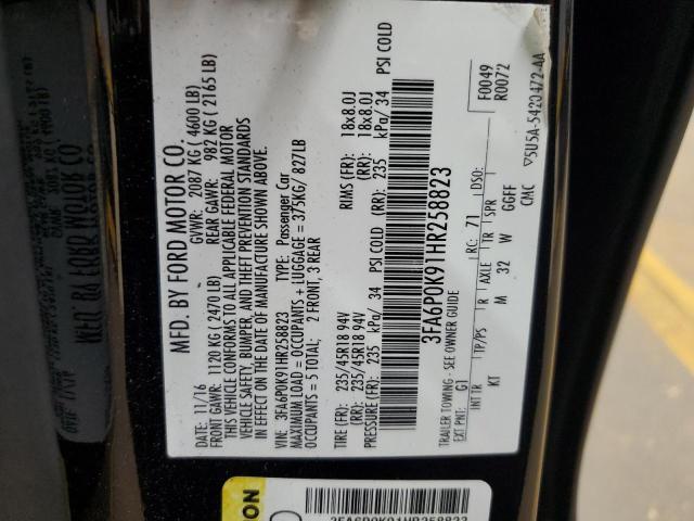 2017 FORD FUSION TITANIUM 3FA6P0K91HR258823