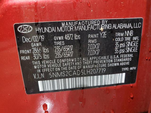 2020 HYUNDAI SANTA FE S 5NMS2CAD5LH207719