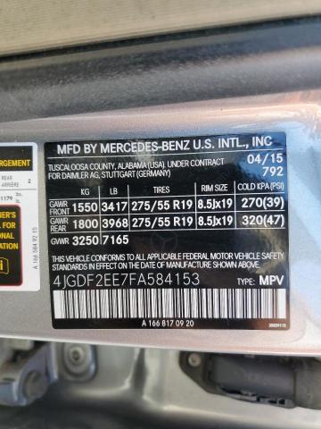 2015 MERCEDES-BENZ GL 350 BLU 4JGDF2EE7FA584153