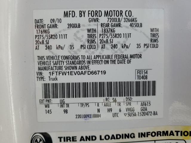 2010 FORD F150 SUPER - 1FTFW1EV0AFD66719