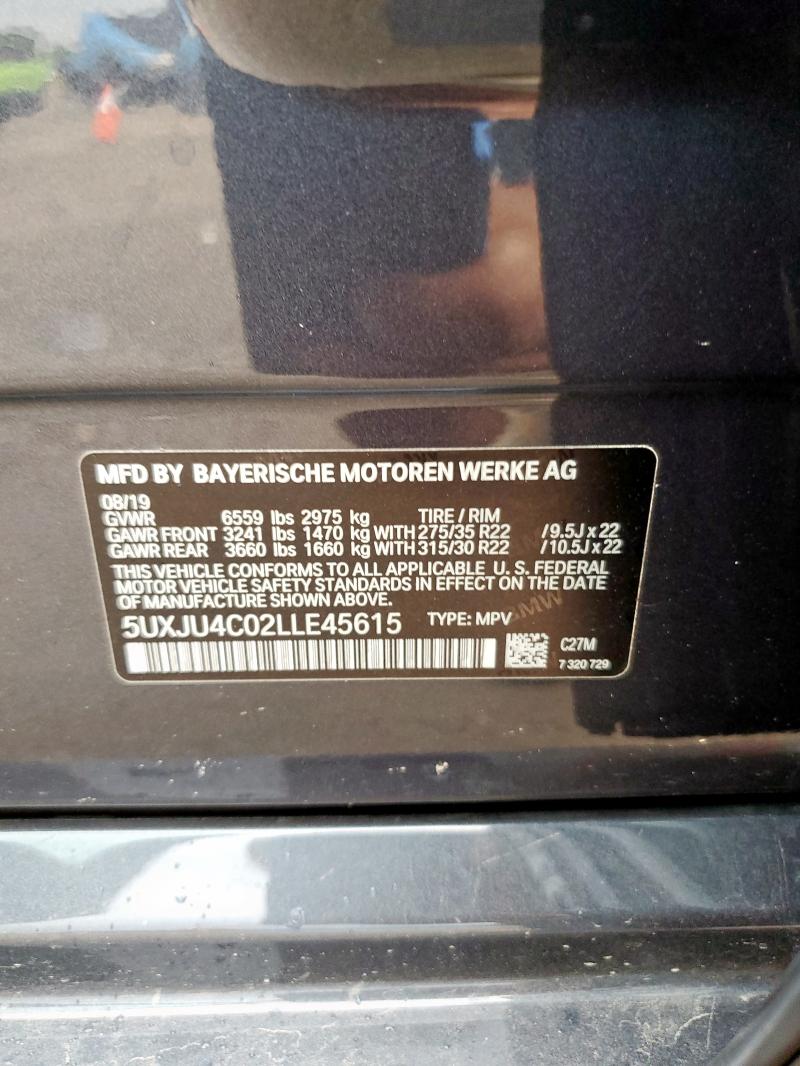 2020 BMW X5 M50I 5UXJU4C02LLE45615