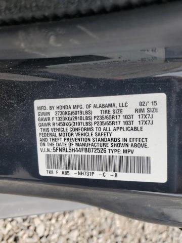 2015 HONDA ODYSSEY EX 5FNRL5H44FB072526