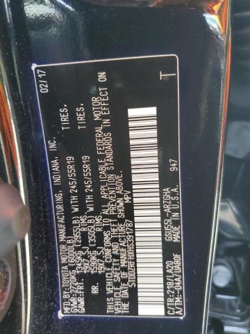 2017 TOYOTA HIGHLANDER 5TDDZRFHXHS391787