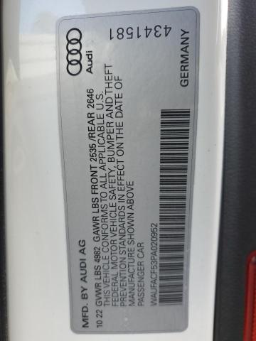 2023 AUDI A5 PREMIUM WAUFACF53PA020952