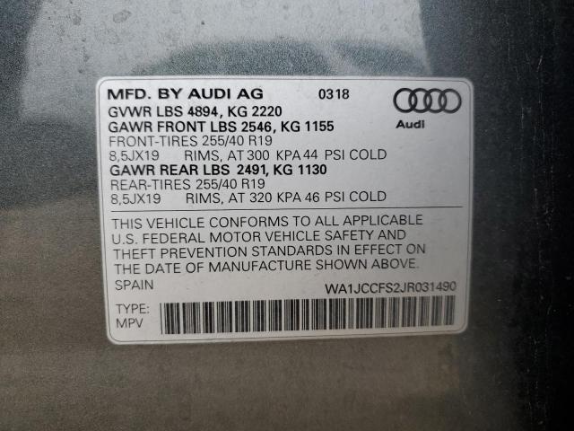 2018 AUDI Q3 PREMIUM WA1JCCFS2JR031490